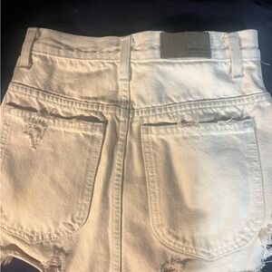 White carmar denim zip skirt